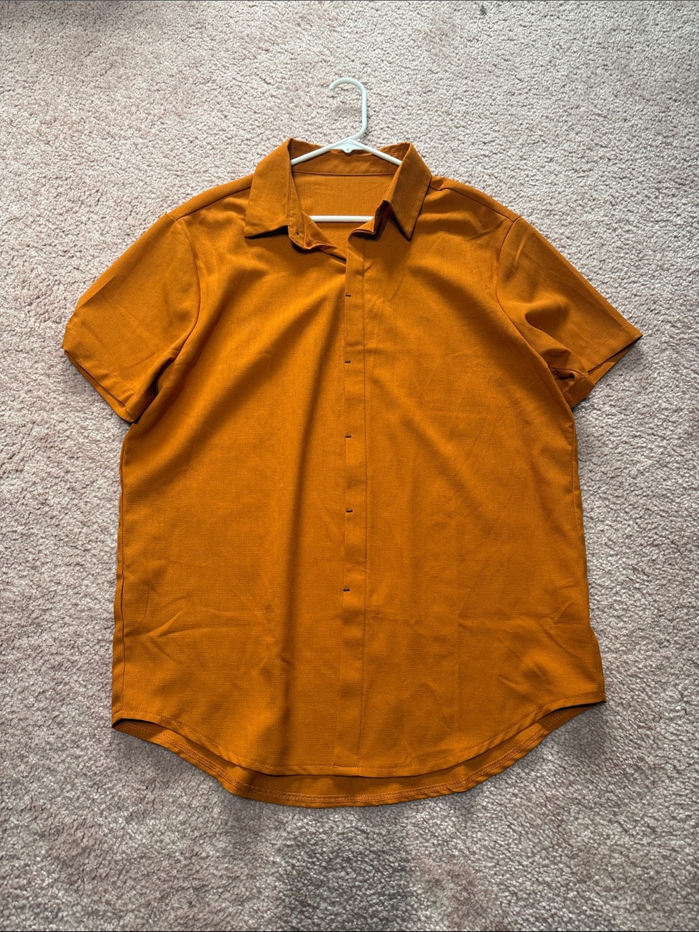 Men's Short-Sleeve Button Shirt - Mustard
